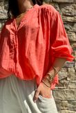 Shayle Indian Cotton Smock Shirt Watermelon